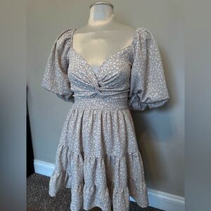 Altar’d State Beige and White Floral Dress